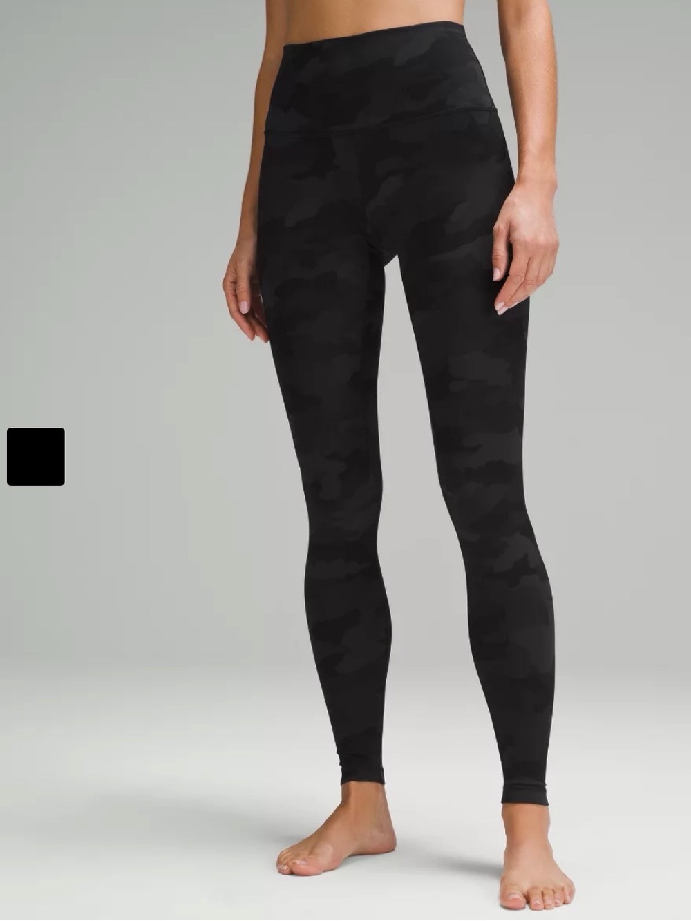 Lululemon Align 7/8 High-Waist Black Camo Leggings size 6